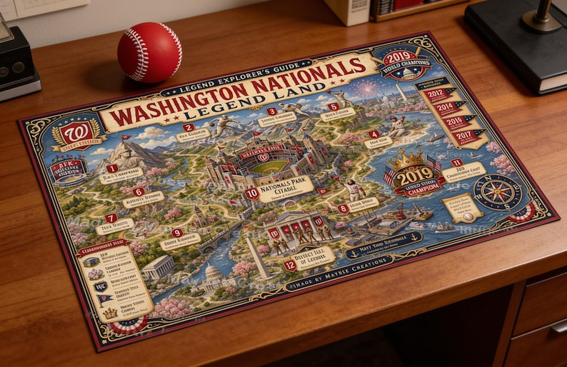 Washington Nationals Fantasy Legend Land map — digital print